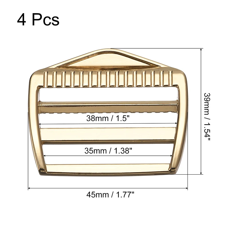 Uxcell Metal Ladder Buckle Slider Tri-Glider Metal Adjustable Buckles, for Webbing Backpack Strap
