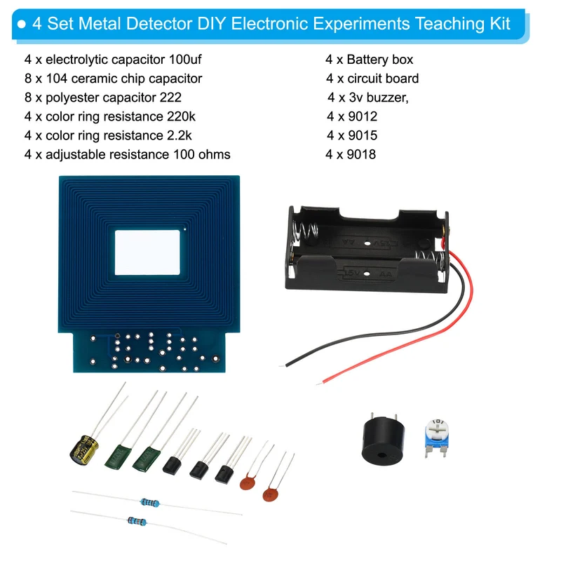 Soldering Practice Board, Electronics Kit Prototype PCB Board DIY Welding Circuit Metal Detector SMD/SMT for Beginner Experiment Teaching, 3V