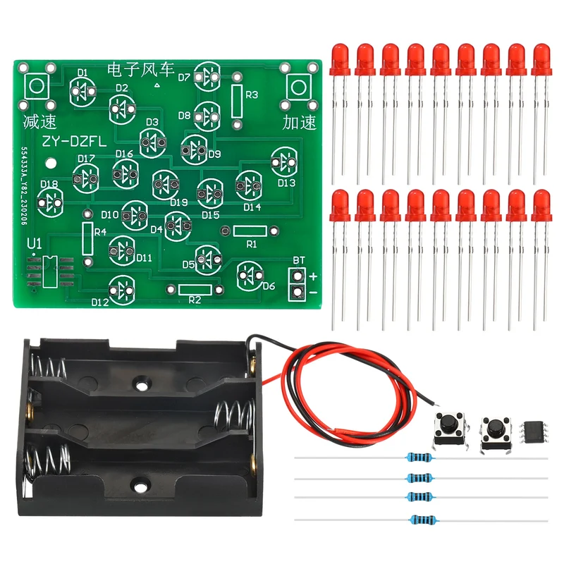 Soldering Practice Board, Electronics Kit Prototype PCB Board DIY Welding Circuit LED Rotating Windmill SMT/SMD for Beginner Teaching Experiment