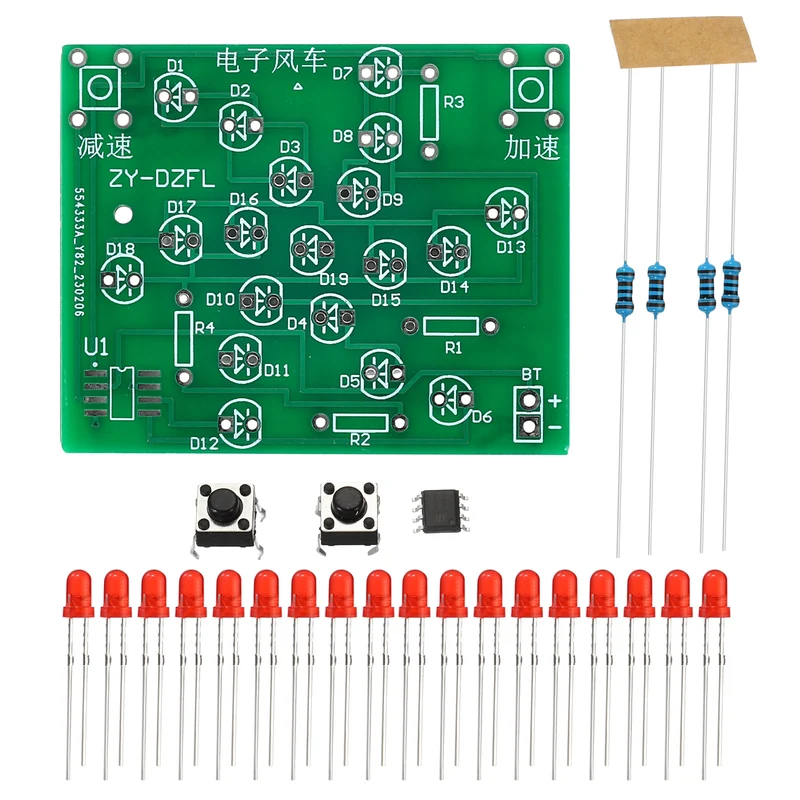 Soldering Practice Board, Electronics Kit Prototype PCB Board DIY Welding Circuit LED Rotating Windmill SMD/SMT for Beginner Teaching Experiment