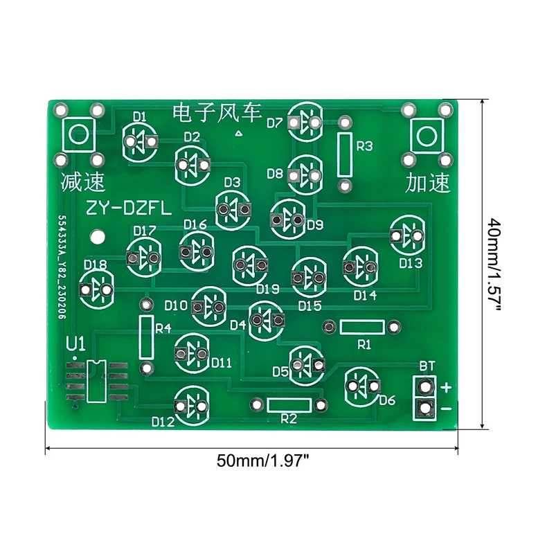 Soldering Practice Board, Electronics Kit Prototype PCB Board DIY Welding Circuit LED Rotating Windmill SMD/SMT for Beginner Teaching Experiment