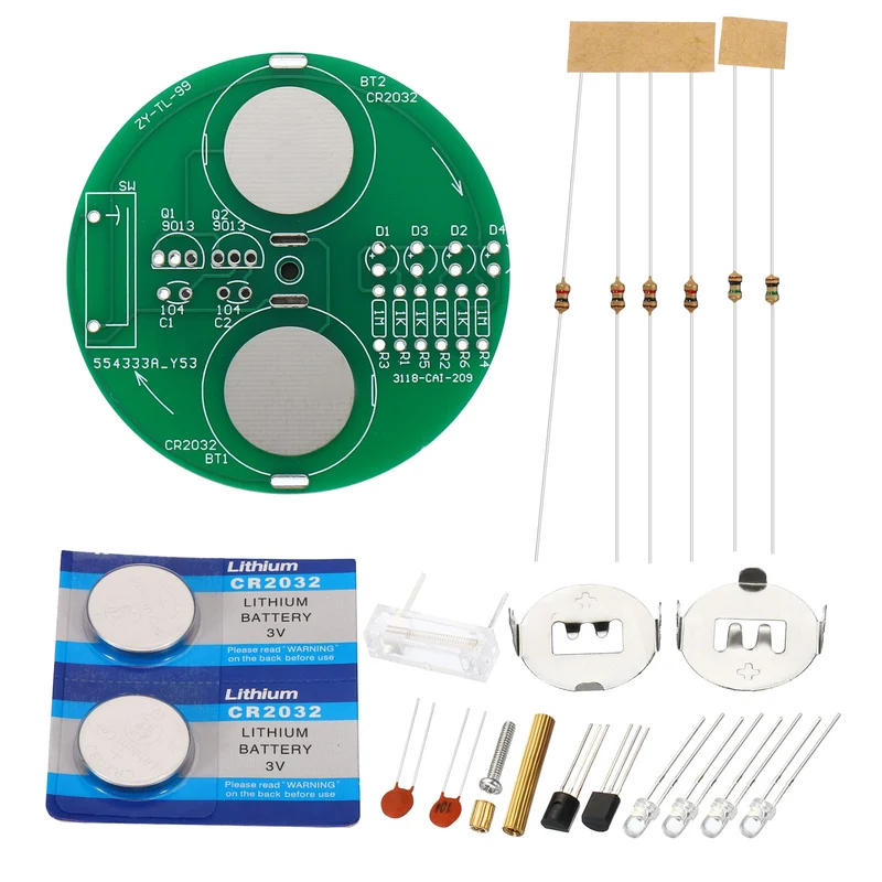 Soldering Practice Board, Electronics Kit Prototype PCB Board DIY Welding Circuit LED Rotary Gyroscope SMD/SMT for Beginner Teaching Experiment