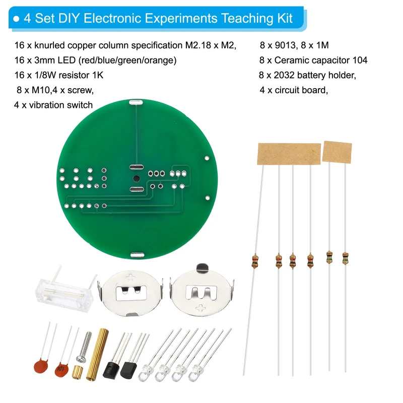 Soldering Practice Board, Electronics Kit Prototype PCB Board DIY Welding Circuit LED Rotary Gyroscope SMT/SMD for Beginner Experiment Teaching