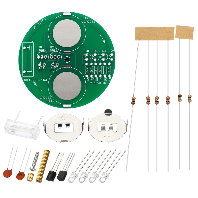 Soldering Practice Board, Electronics Kit Prototype PCB Board DIY Welding Circuit LED Rotary Gyroscope SMT/SMD for Beginner Experiment Teaching