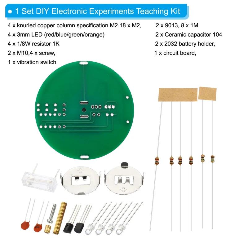 Soldering Practice Board, Electronics Kit Prototype PCB Board DIY Welding Circuit LED Rotary Gyroscope SMT/SMD for Beginner Experiment Teaching