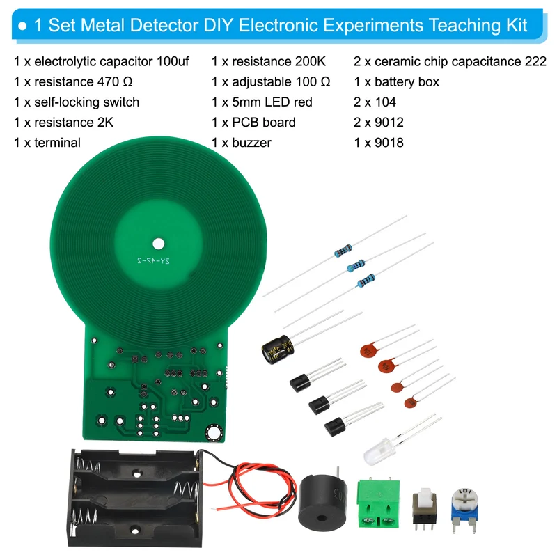 Soldering Practice Board, Electronics Kit Prototype PCB Board DIY Welding Circuit Metal Detector SMT/SMD for Beginner Experiment Teaching, 3-5V