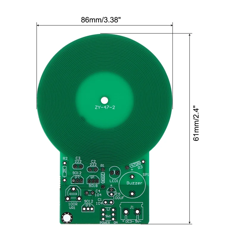 Soldering Practice Board, Electronics Kit Prototype PCB Board DIY Welding Circuit Metal Detector SMD/SMT for Beginner Experiment Teaching, 3-5V