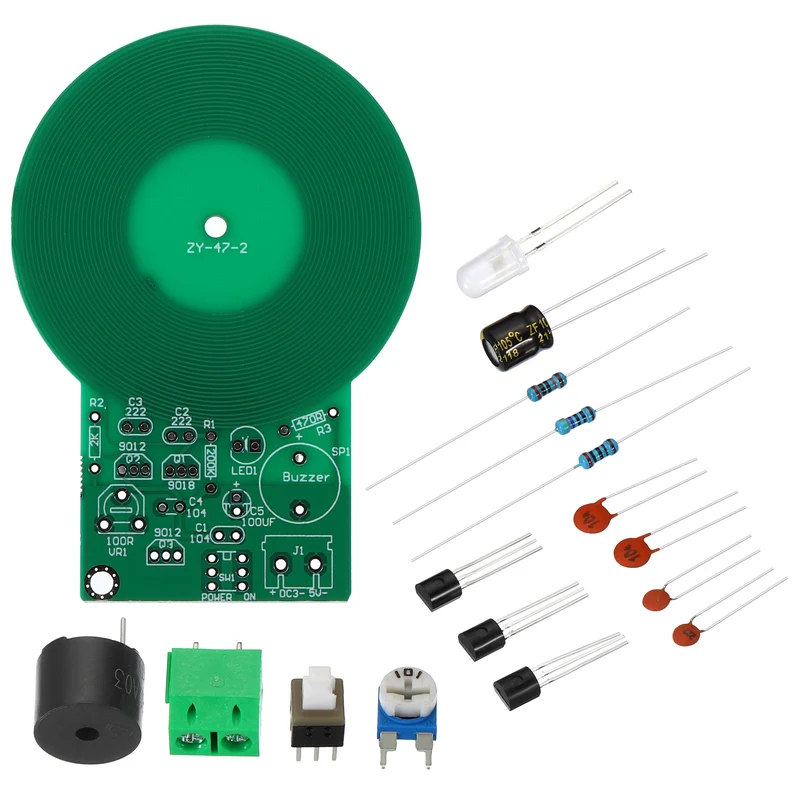 Soldering Practice Board, Electronics Kit Prototype PCB Board DIY Welding Circuit Metal Detector SMD/SMT for Beginner Experiment Teaching, 3-5V