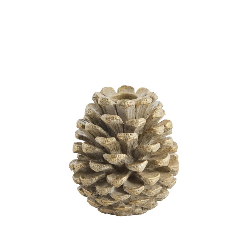Serafina kerzenleuchter Tannenzapfen H10,2 cm hell gold