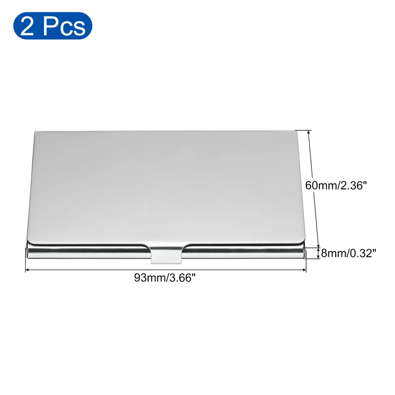 Business Card Holder, Reflective Stainless Steel Flip Slim Name Cards Case