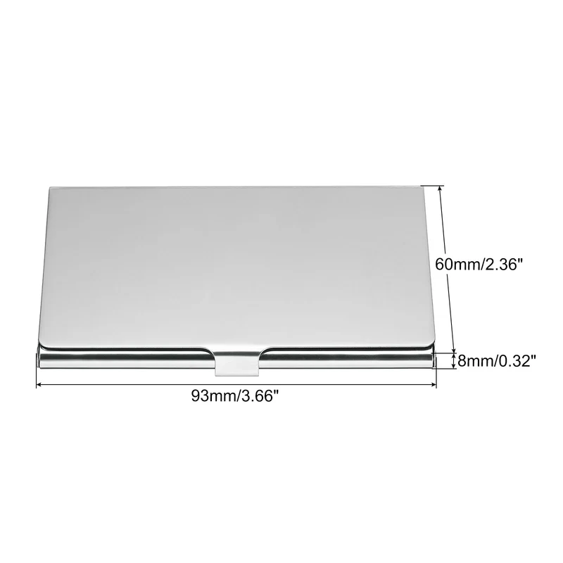 Business Card Holder, Reflective Stainless Steel Flip Slim Name Cards Case
