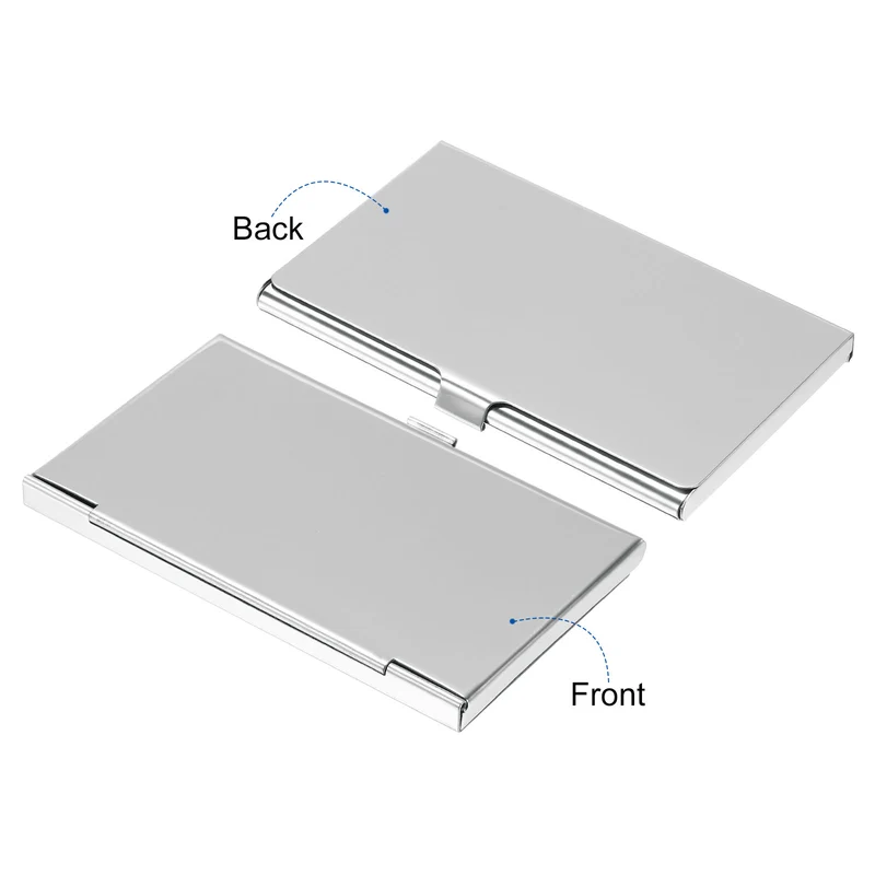 Business Card Holder, Reflective Stainless Steel Flip Slim Name Cards Case