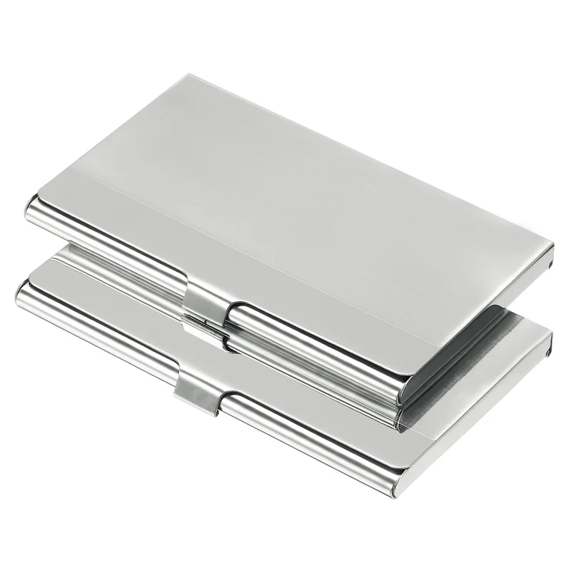 Business Card Holder, Stainless Steel Flip Cover Slim Cards Case