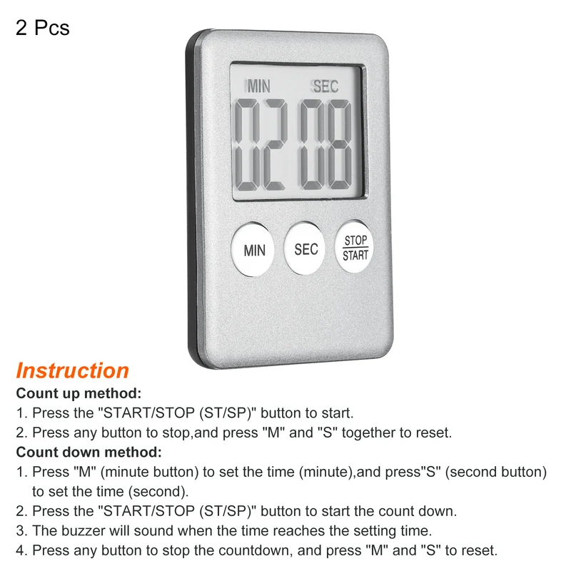 Digital Timer, Small Count Down/UP Clock with Magnetic,Kitchen Timer