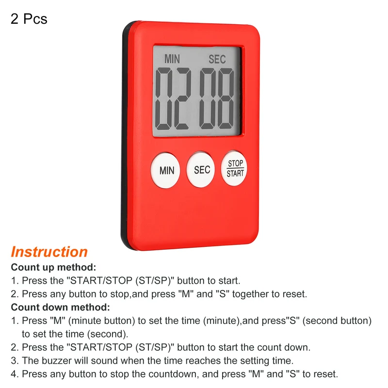 Digital Timer, Small Count Down/UP Clock with Magnetic,Kitchen Timer