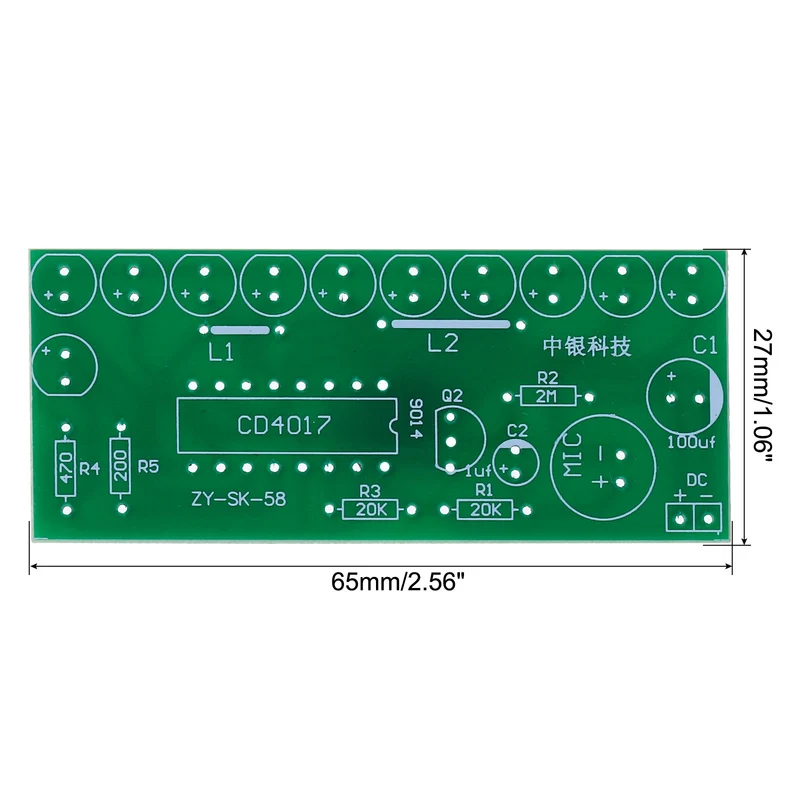 Soldering Practice Board, Electronics Kit Prototype PCB Board DIY Welding Circuit Voice Control LED Light for Competition Experiment, 4~12V