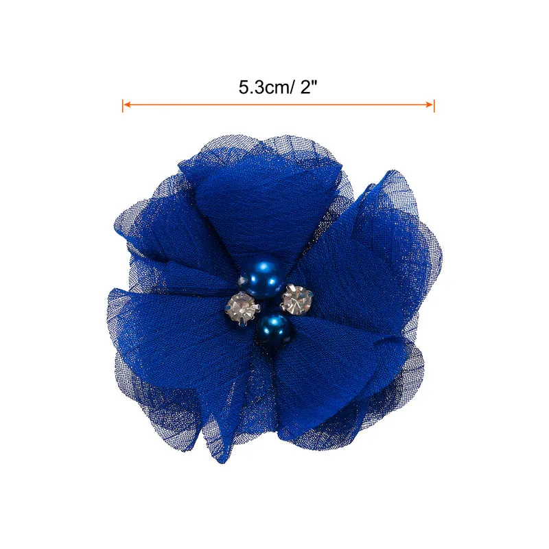 Artificial Rhinestone Chiffon Flower Heads, Faux Flower