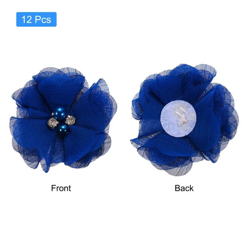 Artificial Rhinestone Chiffon Flower Heads, Faux Flower