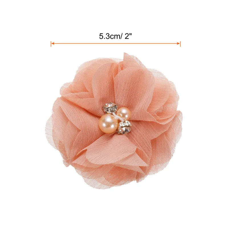 Artificial Rhinestone Chiffon Flower Heads, Faux Flower