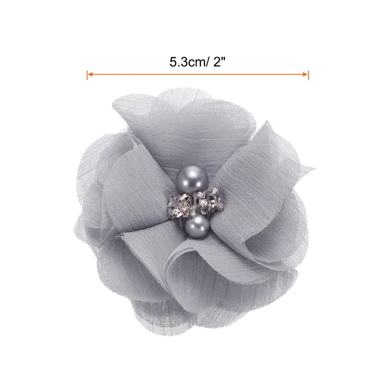 Artificial Rhinestone Chiffon Flower Heads, Faux Flower