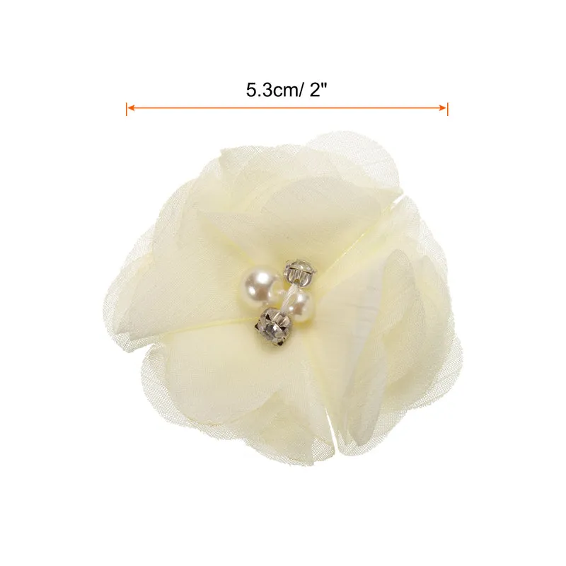 Artificial Rhinestone Chiffon Flower Heads, Faux Flower