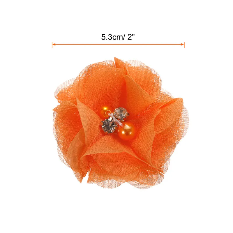 Artificial Rhinestone Chiffon Flower Heads, Faux Flower