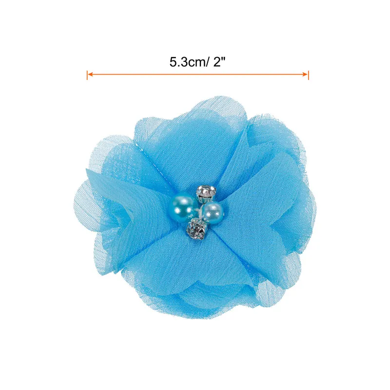 Artificial Rhinestone Chiffon Flower Heads, Faux Flower