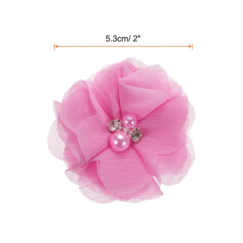 Artificial Rhinestone Chiffon Flower Heads, Faux Flower