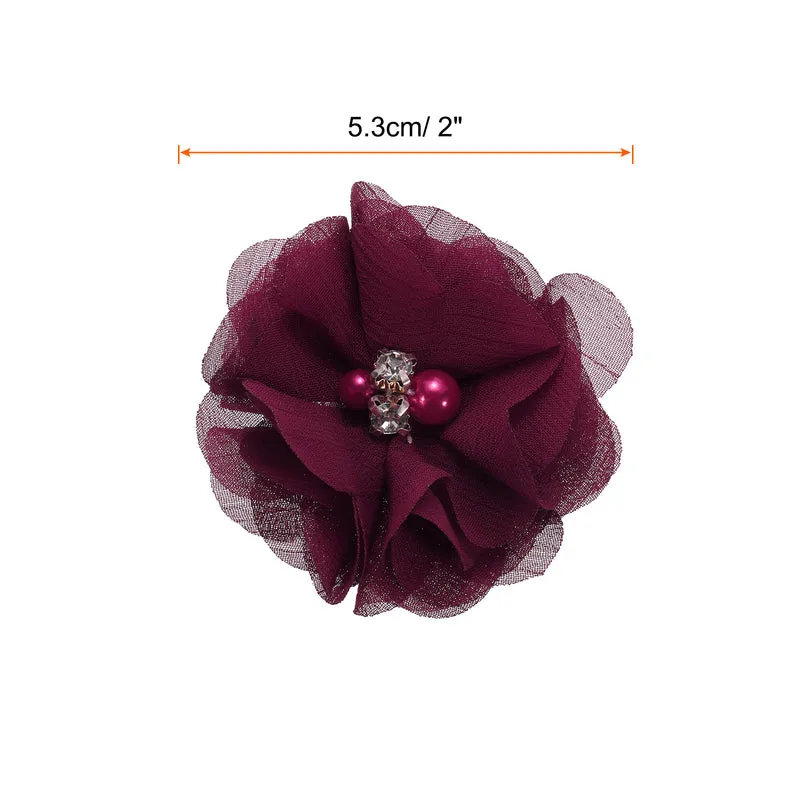 Artificial Rhinestone Chiffon Flower Heads, Faux Flower
