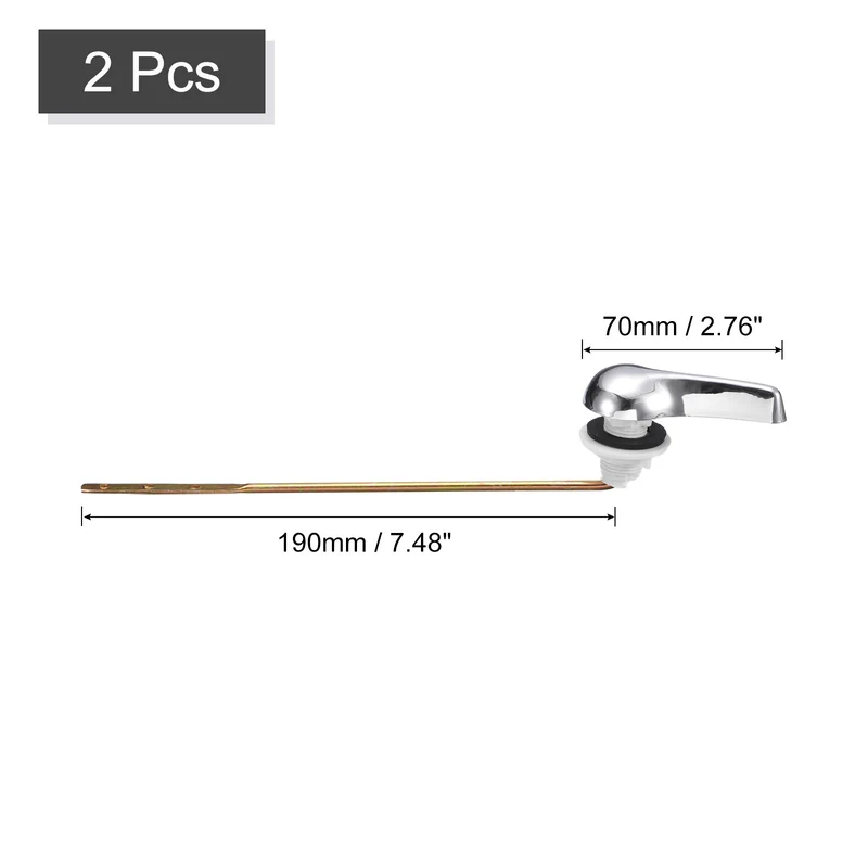 Uxcell Toilet Handle Replacement Universal Front Mount Toilet Flush Handle Toilet Trip Lever for Bathroom Toilet Tank