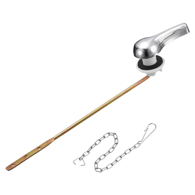 Uxcell Toilet Handle Replacement Kit Universal Front Mount Toilet Flush Handle Toilet Trip Lever with Chain for Bathroom Toilet Tank