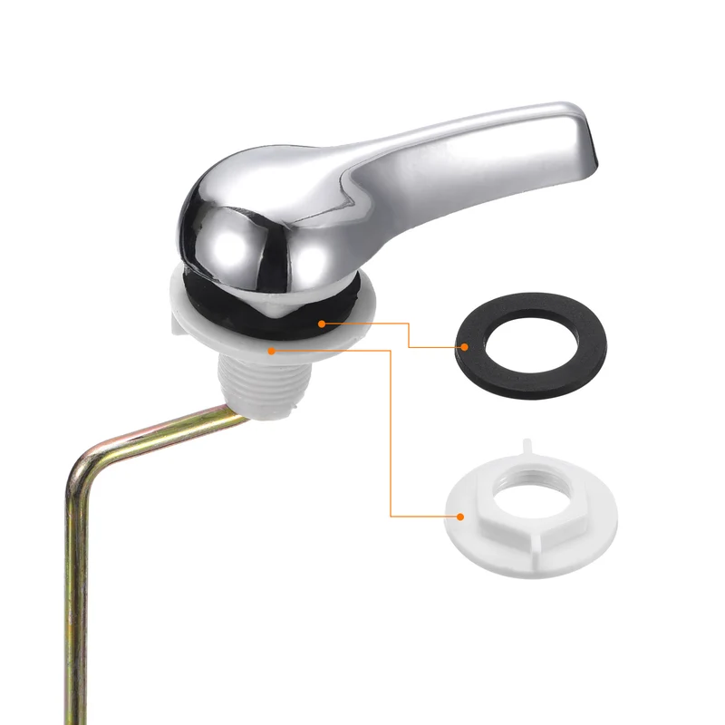 Uxcell Toilet Handle Replacement Kit Universal Side Mount Toilet Flush Handle Toilet Trip Lever with Chain for Bathroom Toilet Tank