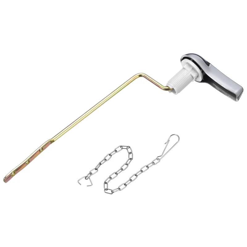 Uxcell Toilet Handle Replacement Kit Universal Side Mount Toilet Flush Handle Toilet Trip Lever with Chain for Bathroom Toilet Tank