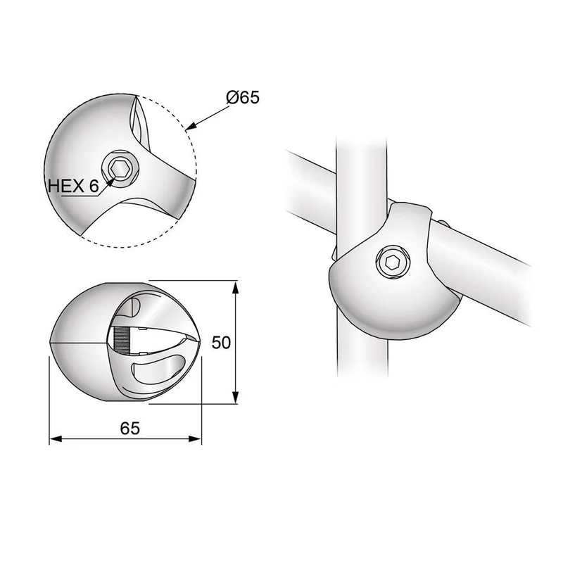 25mm Doppelstecker, Chrom