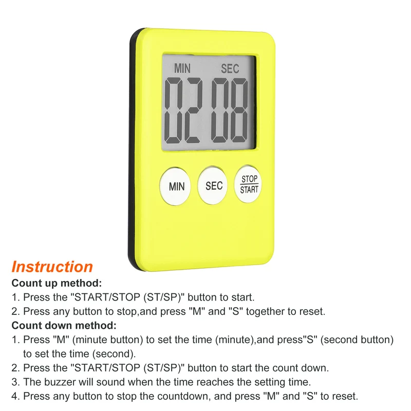 Digital Timer, Small Count Down/UP Clock with Magnetic, Kitchen Timer