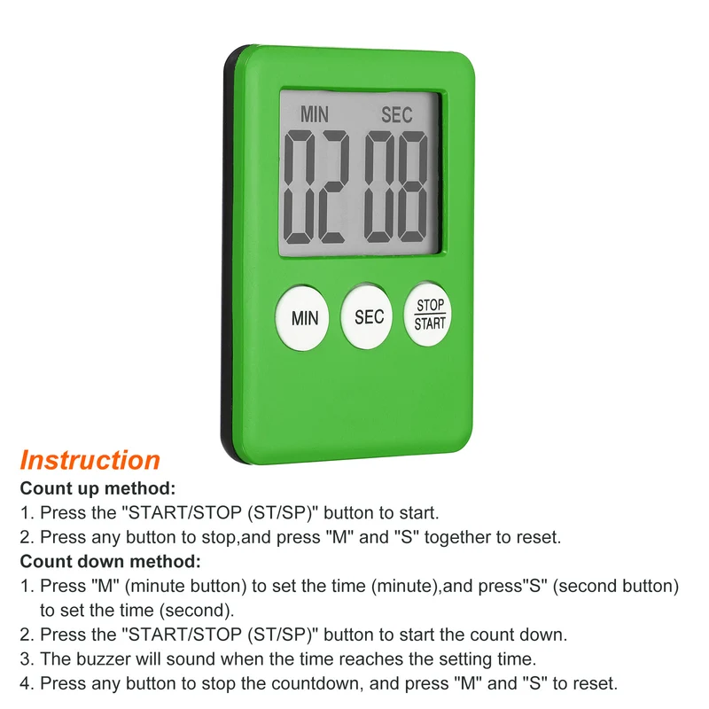 Digital Timer, Small Count Down/UP Clock with Magnetic, Kitchen Timer