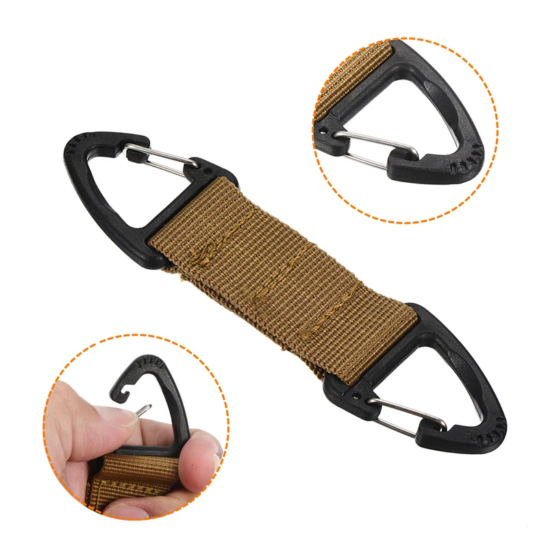 Belt Keeper Key Clip, Hanging Buckle Keychain with Double Side Triangle Clip for Outdoor