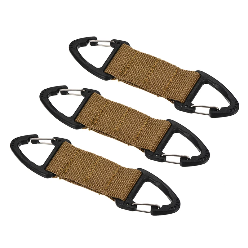 Belt Keeper Key Clip, Hanging Buckle Keychain with Double Side Triangle Clip for Outdoor Hiking