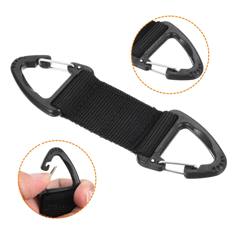 Belt Keeper Key Clip, Hanging Buckle Keychain with Double Side Triangle Clip for Outdoor Hiking