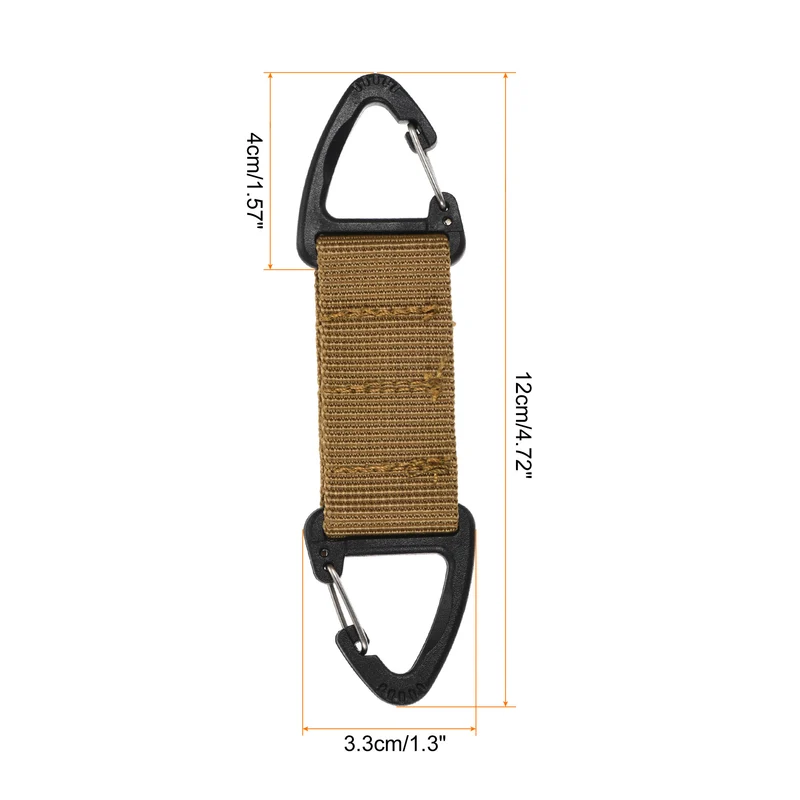 Belt Keeper Key Clip, Hanging Buckle Keychain with Double Side Triangle Clip for Outdoor Camping Hiking