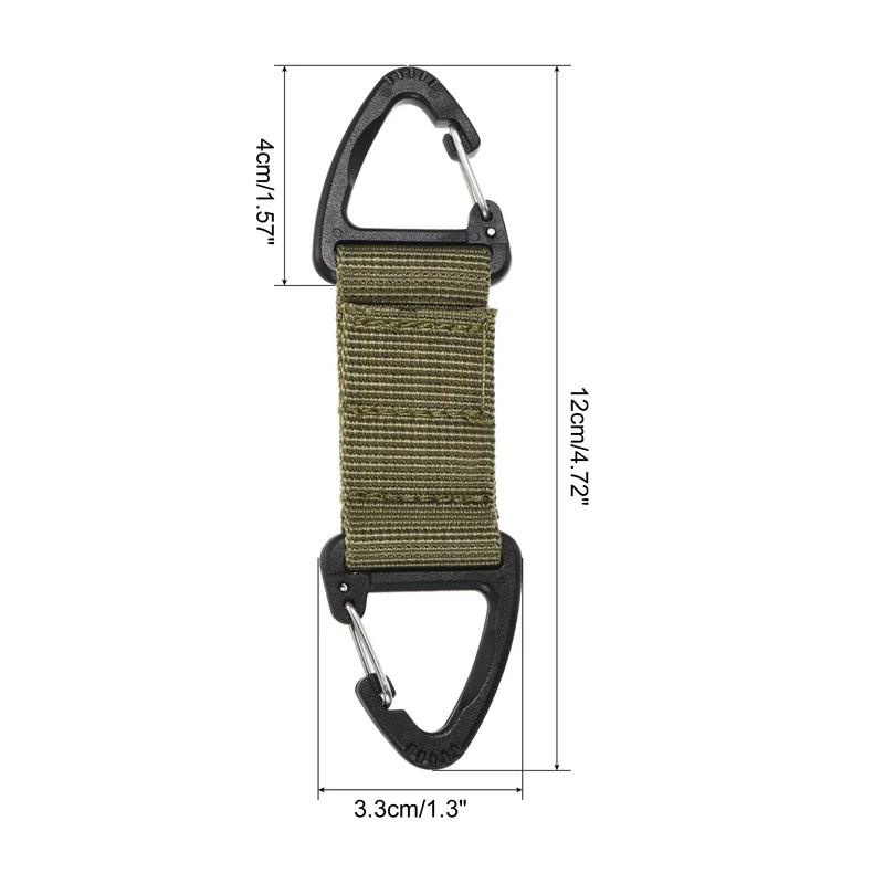 Belt Keeper Key Clip, Hanging Buckle Keychain with Double Side Triangle Clip for Outdoor Camping Hiking