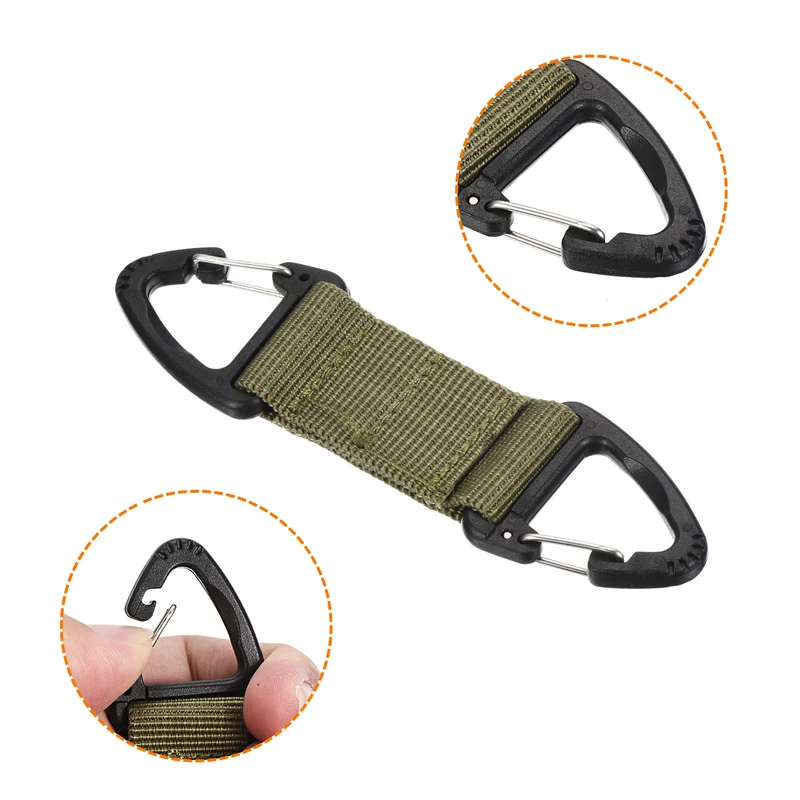 Belt Keeper Key Clip, Hanging Buckle Keychain with Double Side Triangle Clip for Outdoor Camping Hiking