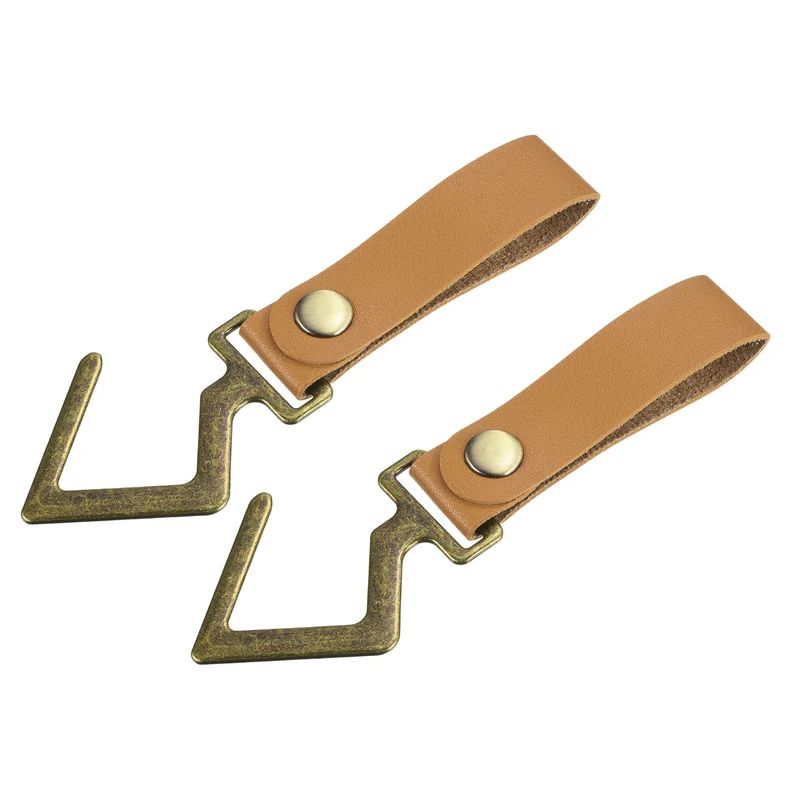 PU Leather S Shelf Hooks Camping Hook Hanger Metal Outdoor Accessories for Hanging Utensils