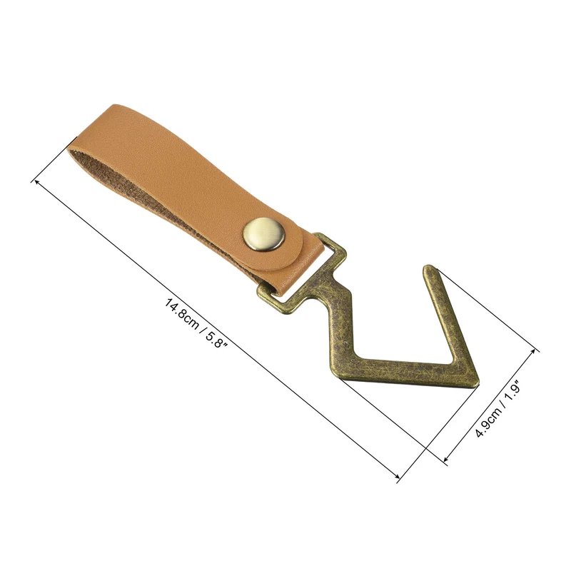 PU Leather S Shelf Hooks Camping Hook Hanger Metal Outdoor Accessories for Hanging Utensils