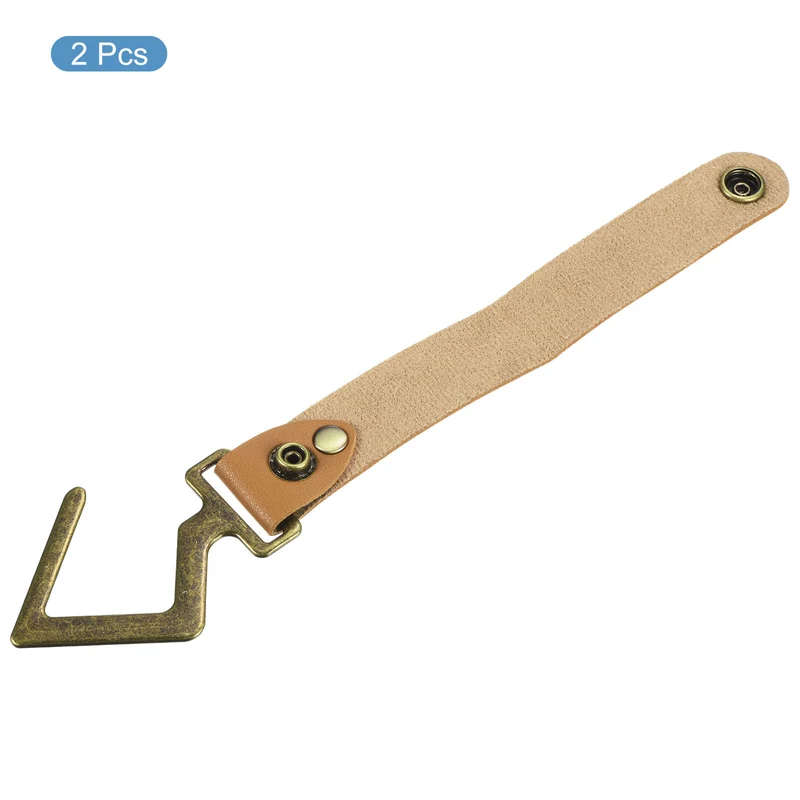 PU Leather S Shelf Hooks Camping Hook Hanger Metal Outdoor Accessories for Hanging Utensils
