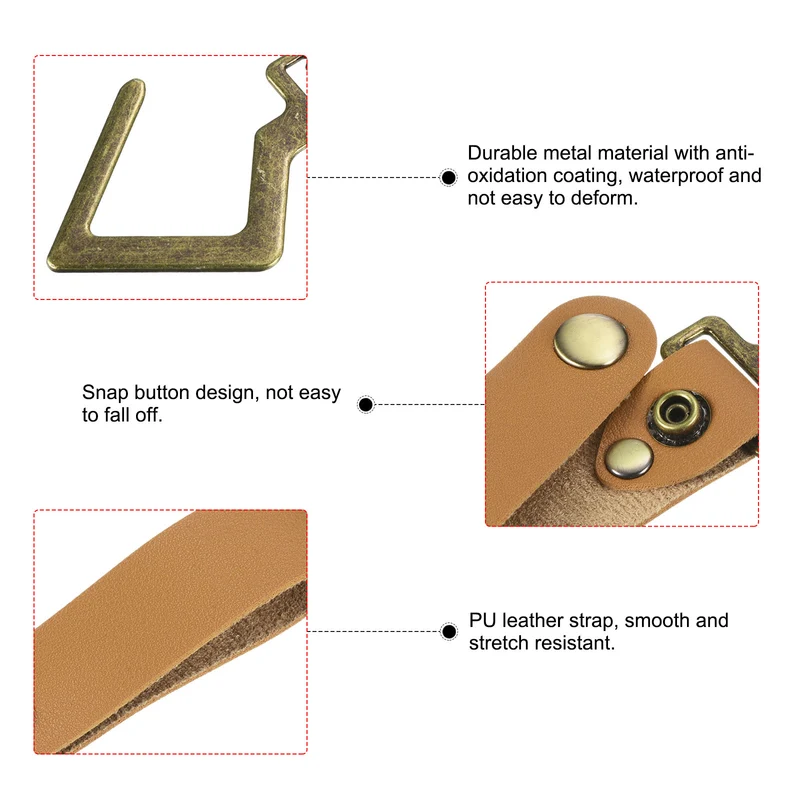 PU Leather S Shelf Hooks Camping Hook Hanger Metal Outdoor Accessories for Hanging Utensils