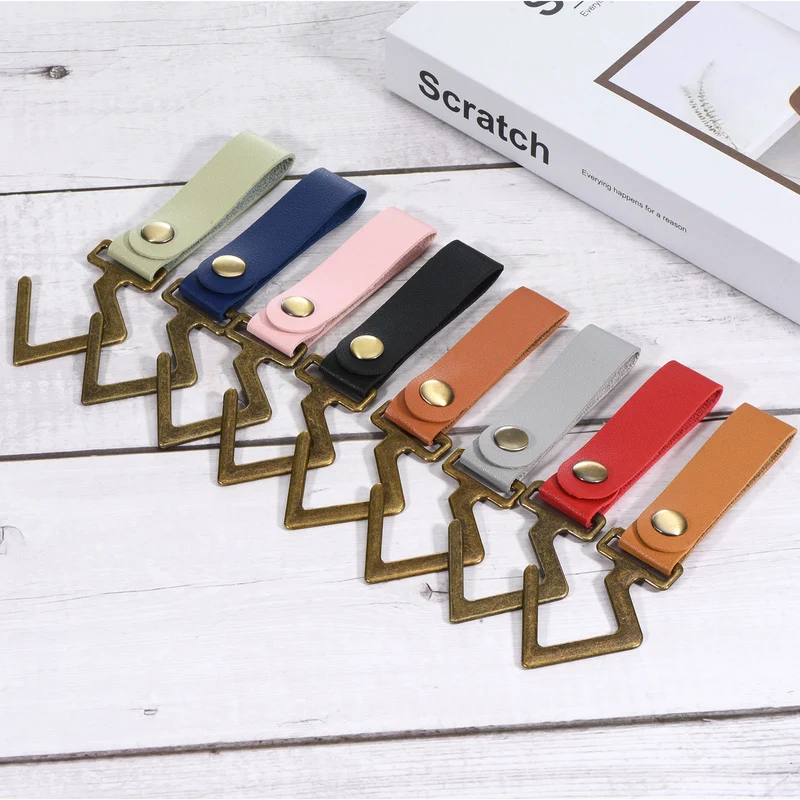 PU Leather S Shelf Hooks Camping Hook Hanger Metal Outdoor Accessories for Hanging Utensils