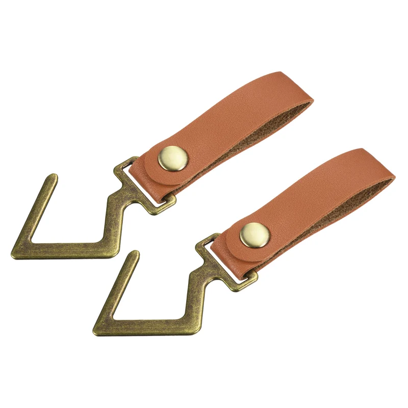 PU Leather S Shelf Hooks Camping Hook Hanger Metal Outdoor Accessories for Hanging Utensils
