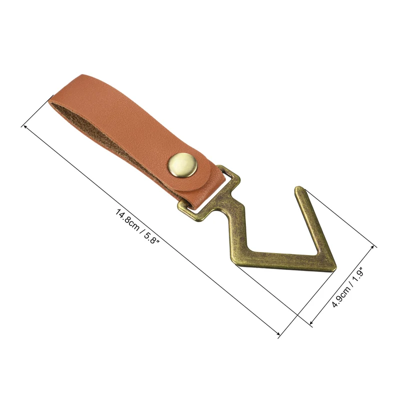 PU Leather S Shelf Hooks Camping Hook Hanger Metal Outdoor Accessories for Hanging Utensils
