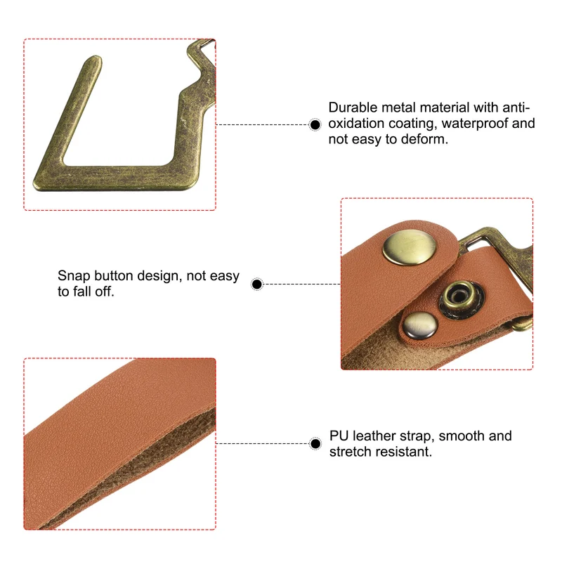 PU Leather S Shelf Hooks Camping Hook Hanger Metal Outdoor Accessories for Hanging Utensils